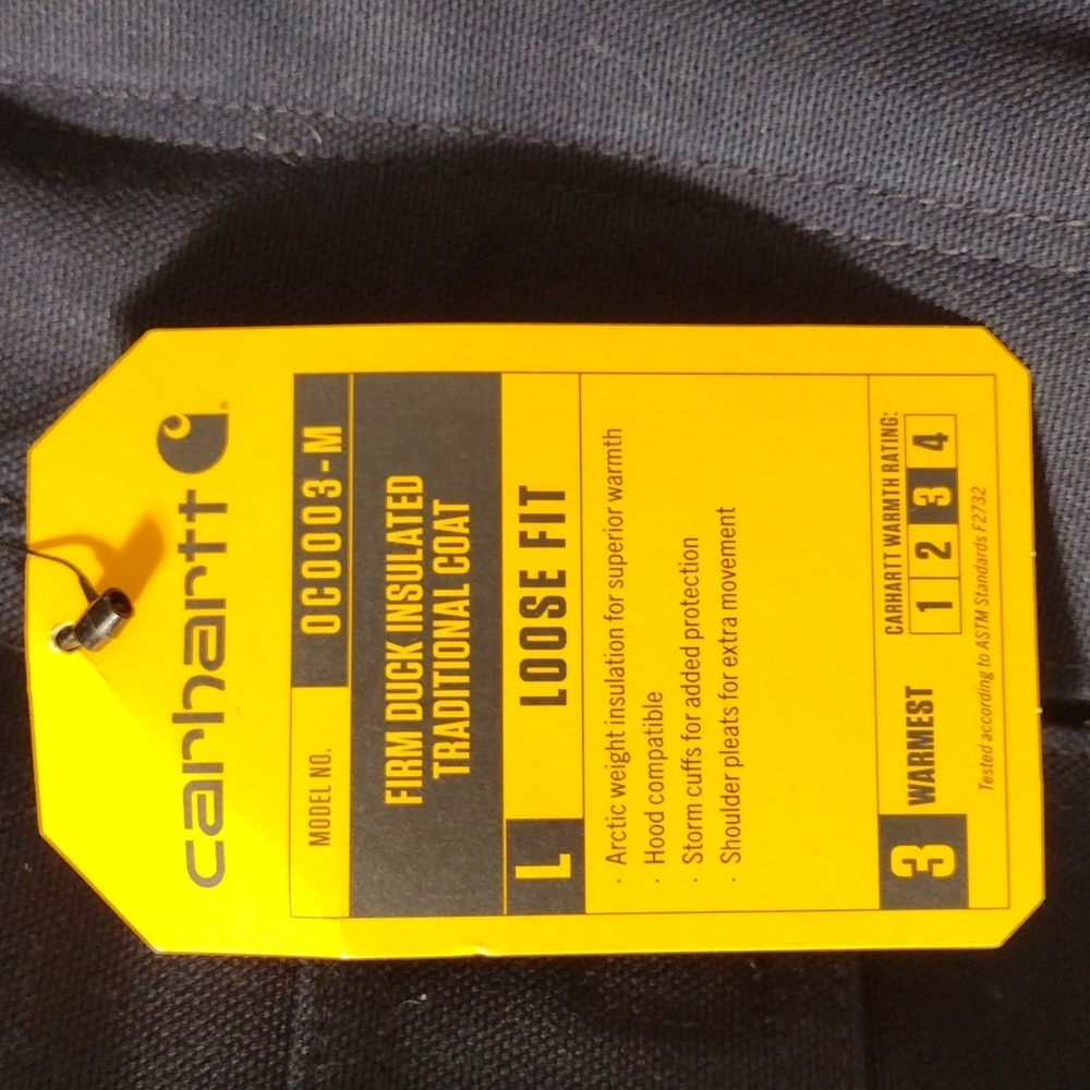 NWT Carhartt Firm Duck Insulated Traditional Navy Coat Loose Fit Size 2XL Tall - Picture 7 of 12